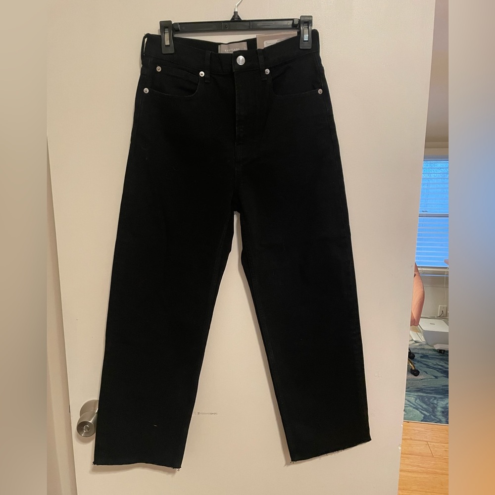 Everlane The Way High Jean sz 26 black crop NWOT